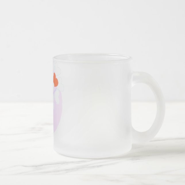 Taza De Cristal Esmerilado Globos del corazón (Derecha)