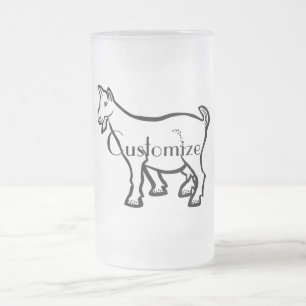 Taza De Cristal Esmerilado Goat Animal Thunder_Cove