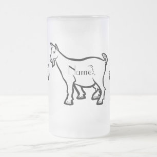 Taza De Cristal Esmerilado Goat Animal Thunder_Cove