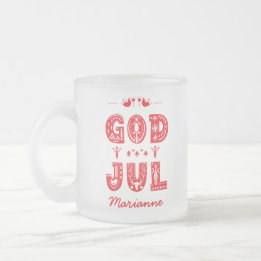 Taza De Cristal Esmerilado God Jul Traditional Sudanese Navidad Font