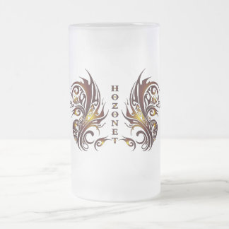 Taza De Cristal Esmerilado Gold-Hozonet Beer Glass