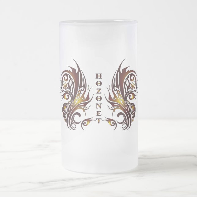 Taza De Cristal Esmerilado Gold-Hozonet Beer Glass (Centro)