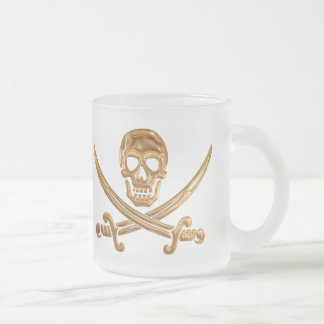 Taza De Cristal Esmerilado Gold Jolly Roger
