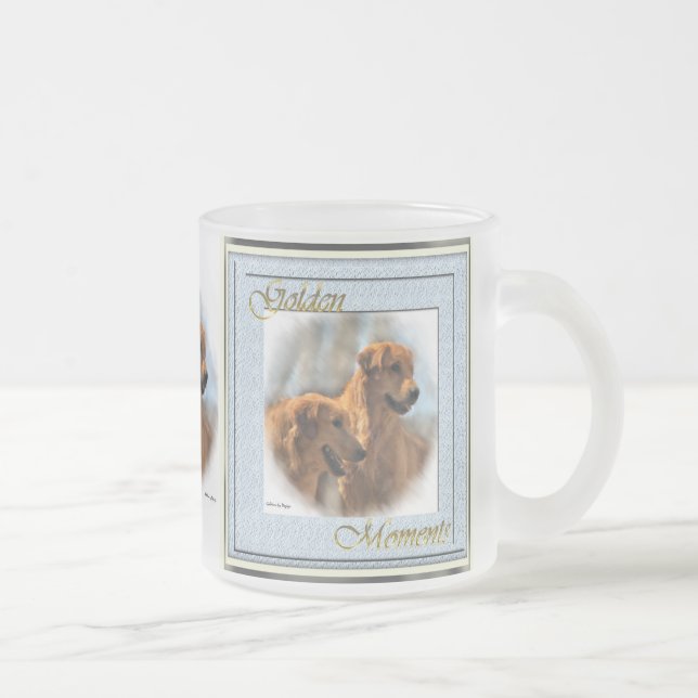 Taza De Cristal Esmerilado Golden Retriever Gifts (Derecha)