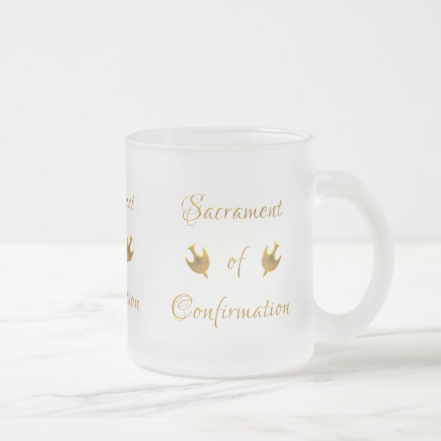 Taza De Cristal Esmerilado Golden Sacrament of Confirmation and Holy Spirit (Derecha)
