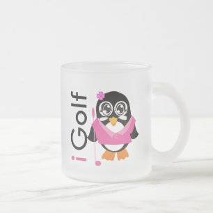 Taza De Cristal Esmerilado Golf el pingüino