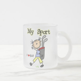 Taza De Cristal Esmerilado Golf Mi Deporte