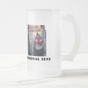 Taza De Cristal Esmerilado Gondola en Venecia Italia