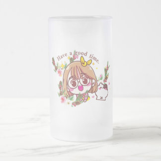 Taza De Cristal Esmerilado Good time of Beer Glass