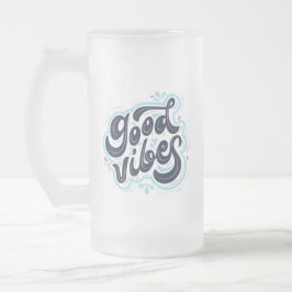 Taza De Cristal Esmerilado Good Vibes