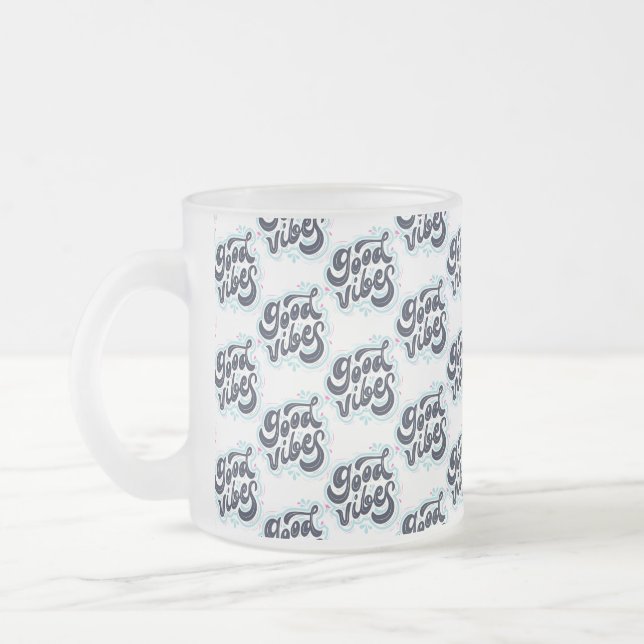 Taza De Cristal Esmerilado Good Vibes Mug (Izquierda)