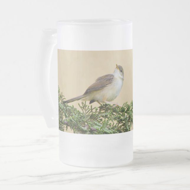 Taza De Cristal Esmerilado Gorrión  (Anverso izquierdo)
