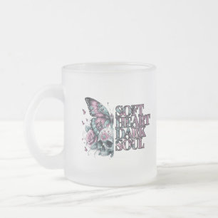 Taza De Cristal Esmerilado Gótico de Soul Pastel de Corazón Oscuro