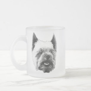 Taza De Cristal Esmerilado Grabado de Yorkshire Terrier