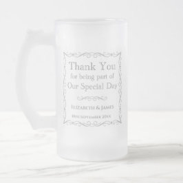 Taza De Cristal Esmerilado Gracias a los invitados Bodas