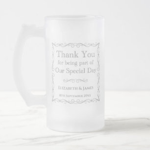 Taza De Cristal Esmerilado Gracias a los invitados Bodas