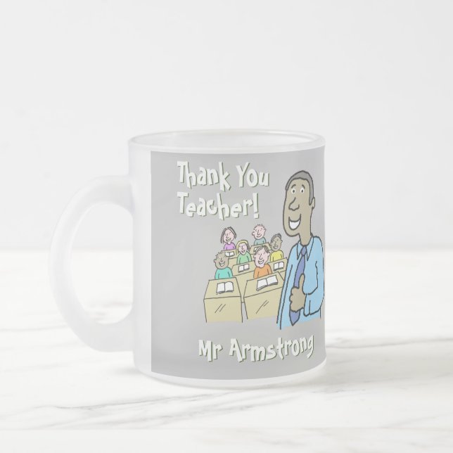 Taza De Cristal Esmerilado Gracias a un maestro negro (Izquierda)