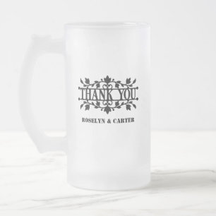 Taza De Cristal Esmerilado Gracias   BODA