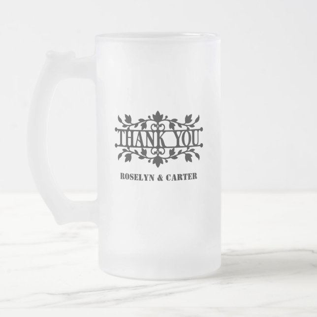Taza De Cristal Esmerilado Gracias | BODA (Izquierda)