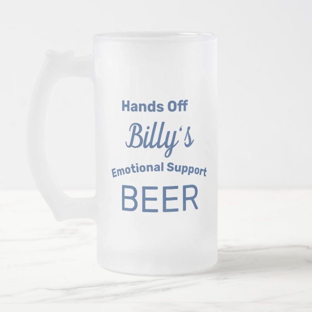 Taza De Cristal Esmerilado Graciosa cerveza de vidrio escarchada personalizad (Izquierda)