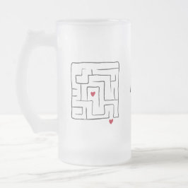 Taza De Cristal Esmerilado Graciosa mano dibujada Maze lindo El día de San Va