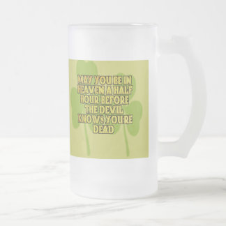 Taza De Cristal Esmerilado Graciosas Bendiciones Irlandesas A La Bruja