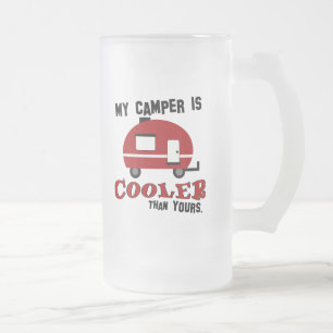 Taza De Cristal Esmerilado Gracioso Camper Retro Frost Beer Mug