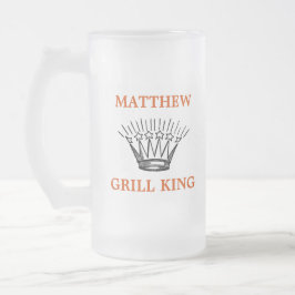 Taza De Cristal Esmerilado Gracioso de Grill King personalizado