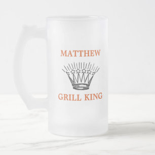 Taza De Cristal Esmerilado Gracioso de Grill King personalizado