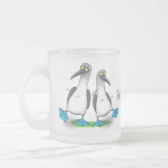 Taza De Cristal Esmerilado Gracioso, feliz personalizado de bailarines de pel (Izquierda)