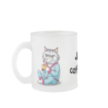 Gracioso Gato Grumpy Frosted Mug con tu nombre edi