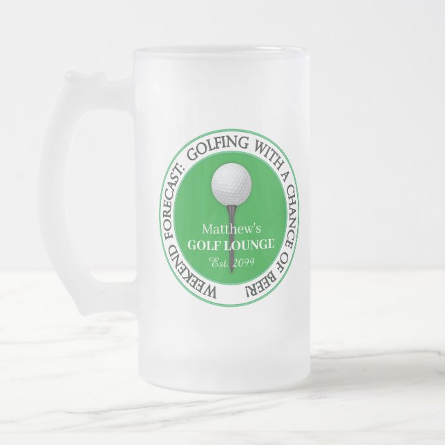 Taza De Cristal Esmerilado Gracioso Golf Golfing Golfer Ball Tee Glass (Izquierda)