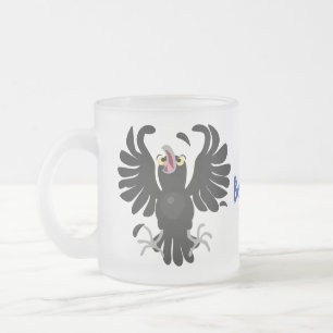 Taza De Cristal Esmerilado Gracioso ilustracion de personalizado de cuervos l