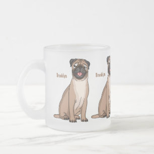 Taza De Cristal Esmerilado Gracioso ilustracion de personalizado de perro de 