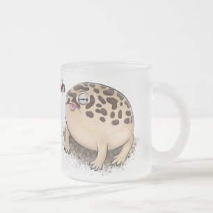 Taza De Cristal Esmerilado Gracioso ilustracion personalizado de rana de lluv