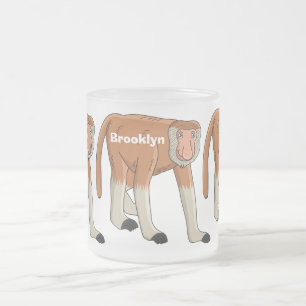 Taza De Cristal Esmerilado Gracioso proboscito personalizado ilustracion