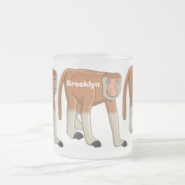 Taza De Cristal Esmerilado Gracioso proboscito personalizado ilustracion (Centro)