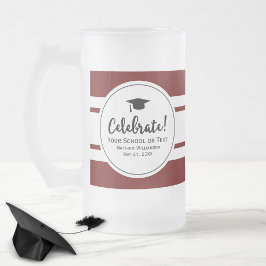 Taza De Cristal Esmerilado Graduación deportiva banda universitaria moderna d