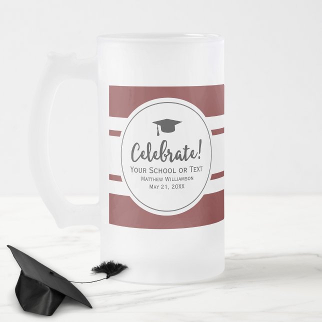 Taza De Cristal Esmerilado Graduación deportiva banda universitaria moderna d (Subido por el creador)