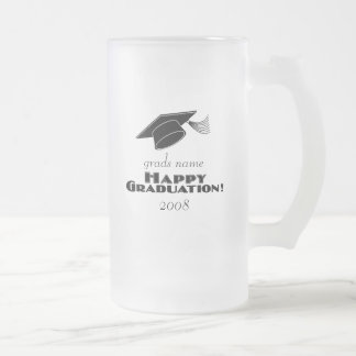 Taza De Cristal Esmerilado Graduación-graduados felices name-2008