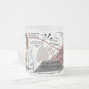 Taza De Cristal Esmerilado Gráficos de Afirmaciones de Amor Propio Positivo