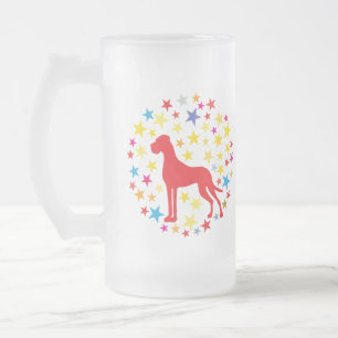 Taza De Cristal Esmerilado Gráficos de Gran Danés