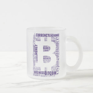 Taza De Cristal Esmerilado Gráficos del logo de Bitcoin