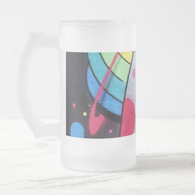 Taza De Cristal Esmerilado grafiti irregular (Izquierda)