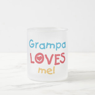 Taza De Cristal Esmerilado Grampa me ama camisetas y regalos