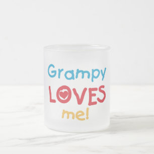 Taza De Cristal Esmerilado Grampy me ama camisetas y regalos