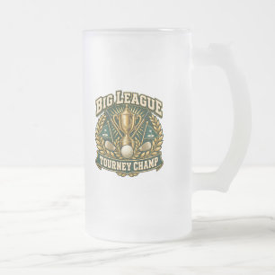 Taza De Cristal Esmerilado Gran Campeón de Torneo de Liga en Vidrio Esmerilad
