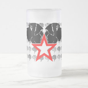 Taza De Cristal Esmerilado Gran Danés Cabeza de Estrella