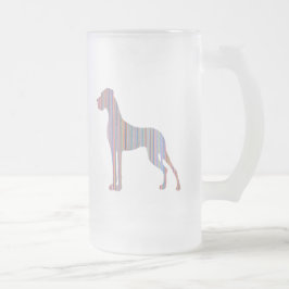 Taza De Cristal Esmerilado Gran Danés en Colores Pastel