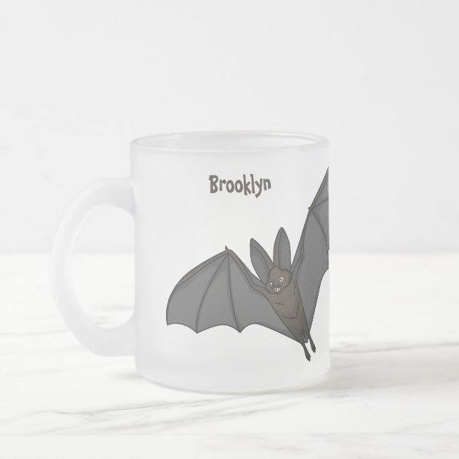 Taza De Cristal Esmerilado Gran ilustracion de personalizado de murciélagos v (Izquierda)